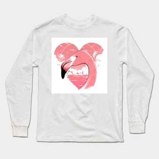 Rose Flamingo Long Sleeve T-Shirt